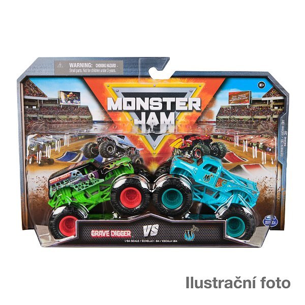 Monster Jam - zberateľský kovový model auta Monster Truck, set 2 modelov, assort, 1:64
