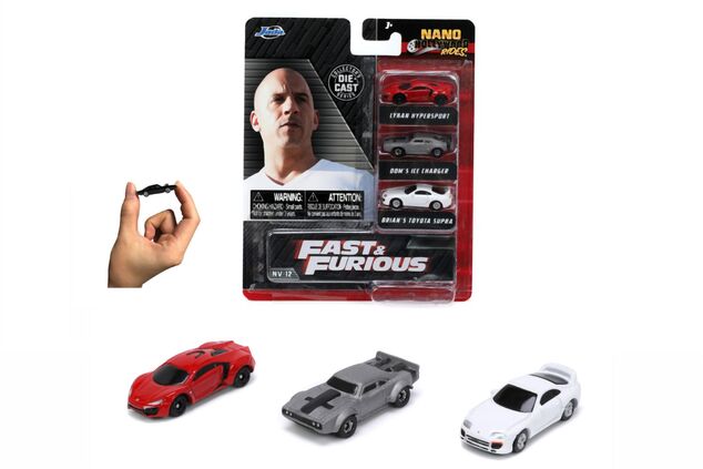 Jada Fast &amp; Furious set 3 auto Nano Cars 1,65" Wave 4