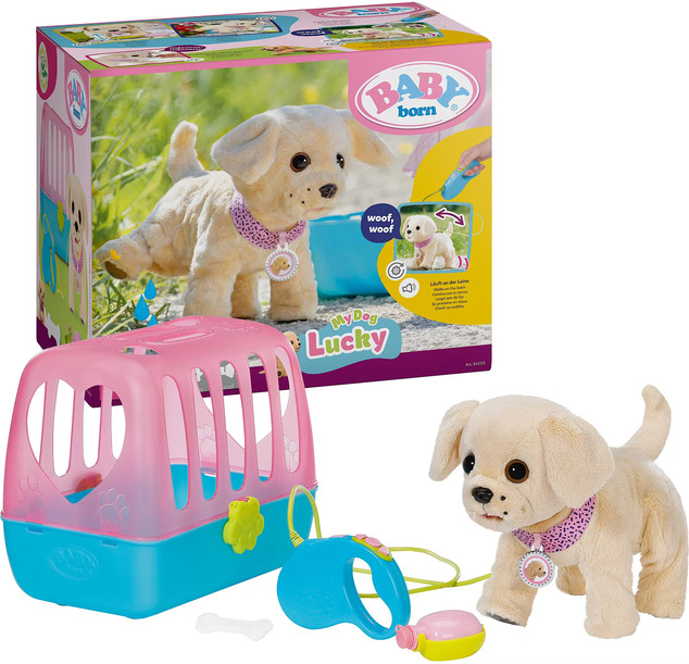 Zapf BABY born Mein fröhlicher Hund mit Transportbox