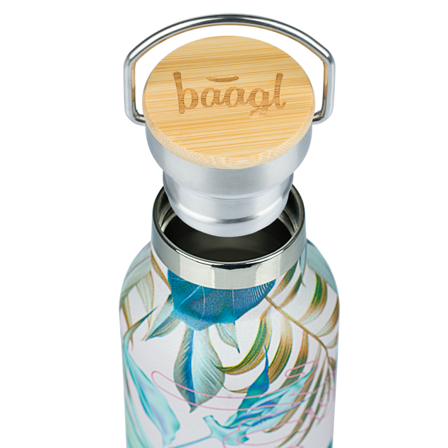 BAAGL Termofľaša s bambusovým viečkom Leafs, 500 ml