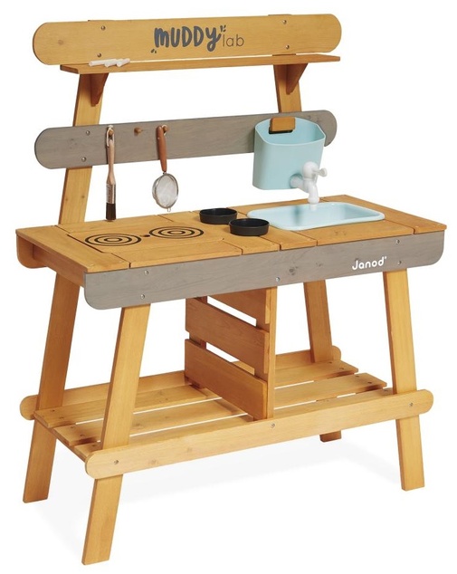 Janod Cuisine extérieure en bois pour enfants Muddy Lab