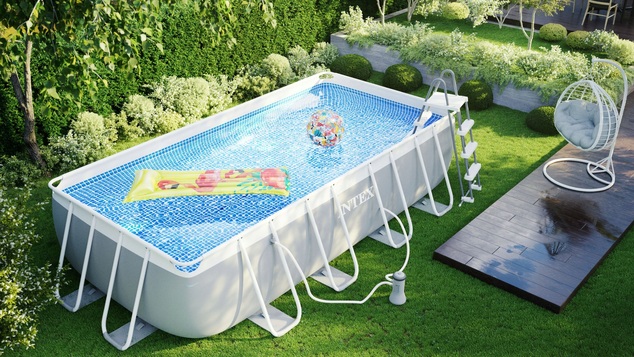 Piscina da giardino INTEX 26790 Prism Frame 400 x 200 x 122 cm con filtrazione a cartuccia