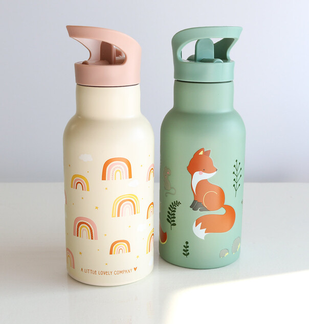 A Little Lovely Company - nerezová fľaša na pitie, 350 ml  - kamaráti z lesa
