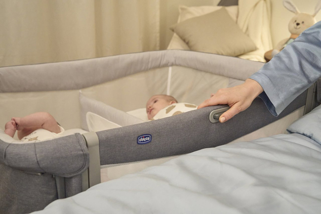 CHICCO Beistellbett Next2Me Twins für Zwillinge - Magnetgrau