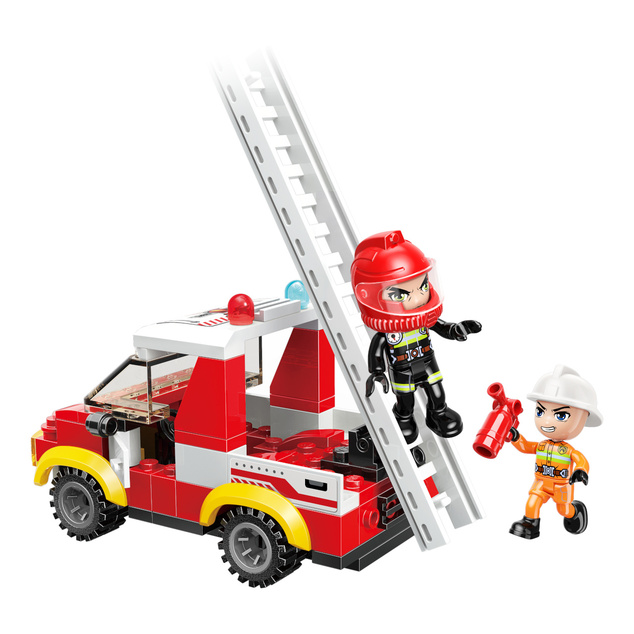 Qman Mine City Fire Line W12011-3 Автомобил с стълба