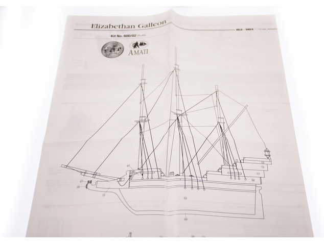 AMATI Elizabethan galeóna 1:135 First step kit