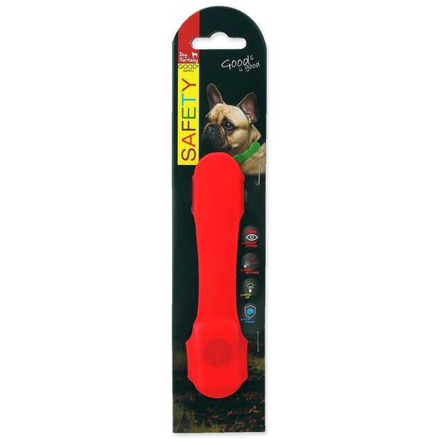 Návlek Dog Fantasy LED svietiaci červený 15cm