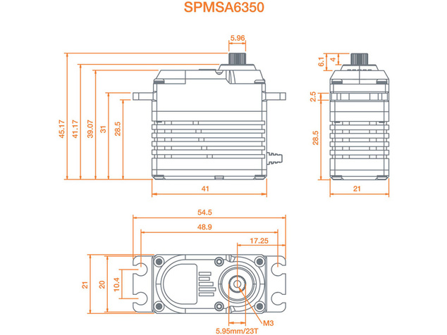 Spektrum servo A6350 61.4kg.cm 0.095s/60° BL HV 23T