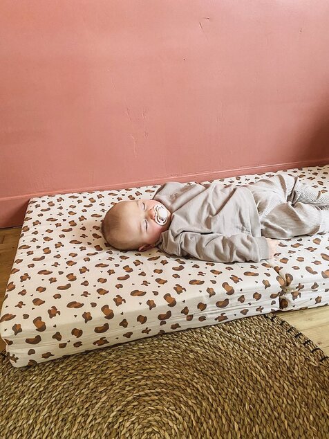 Tappetino da gioco pieghevole imbottito per bambini 3 in 1, Leopardo