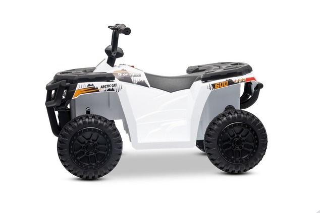 Licencovaná elektrická štvorkolka Arctic Cat 12V so zadným pohonom, biela, LED svetlá, Lít