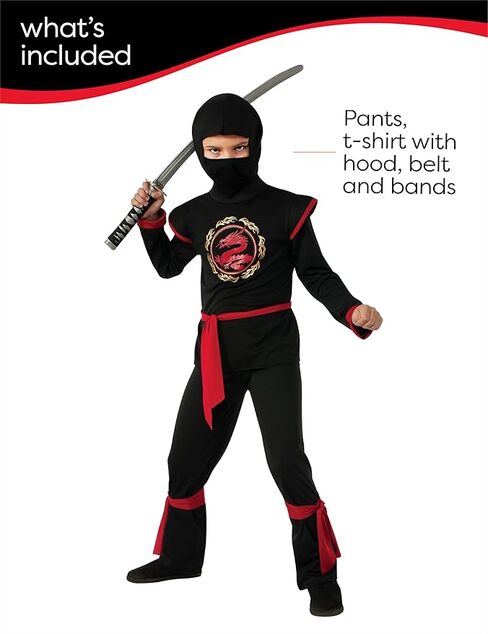 NINJA čierny drak detský kostým veľkosť(130-142cm)