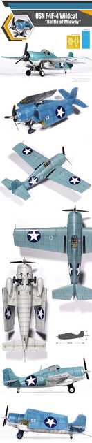 Modellbausatz Flugzeug 12355 - USN F4F-4 Wildcat "Schlacht um Midway" (1:48)