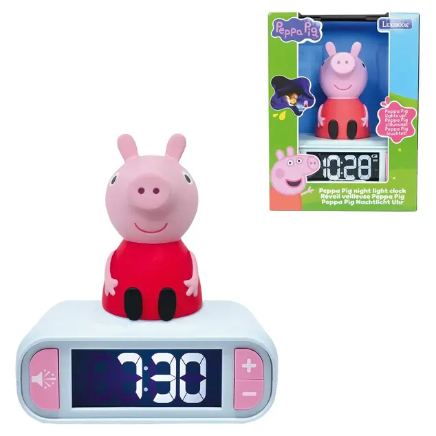 Budík s nočným 3D svetlom - Prasiatko Peppa