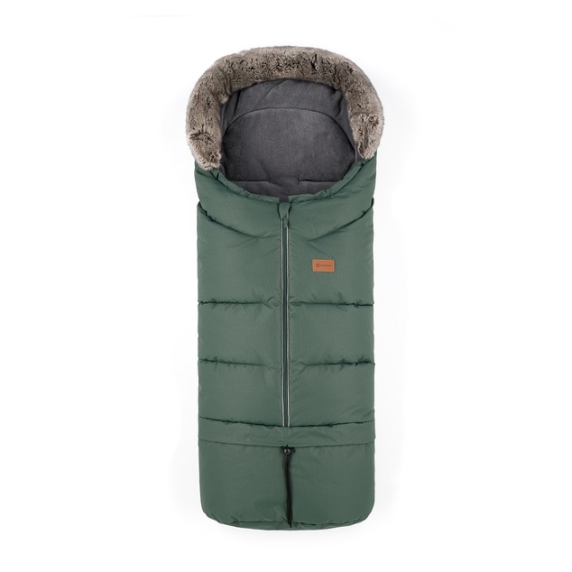 PETITE&amp;MARS Set zimný fusak Arctic 4v1 + rukavice na kočík Furry Veritable Khaki