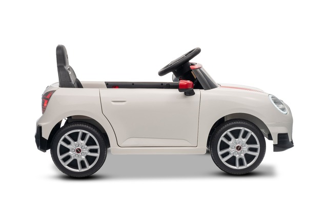 Elektrické autíčko BMW Mini Cooper 12V, biele, USB Vstup s Bluetooth pripojením na MP3 Pre
