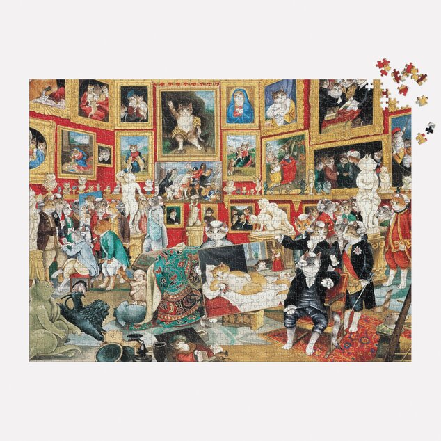 Galison Puzzle Tribuna Uffizi con gatos 1500 piezas
