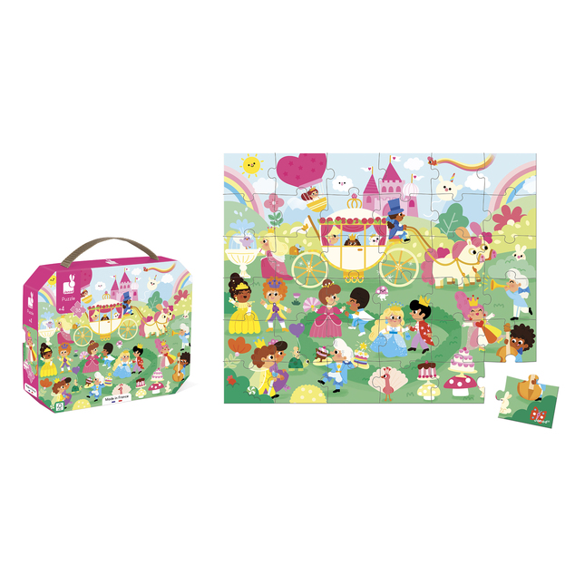 Janod Puzzle v kufríku Princezné 36 ks