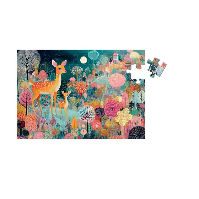 SENTOSPHERE Puzzle pentru copii cu povestea Pădurea fermecată 54 piese