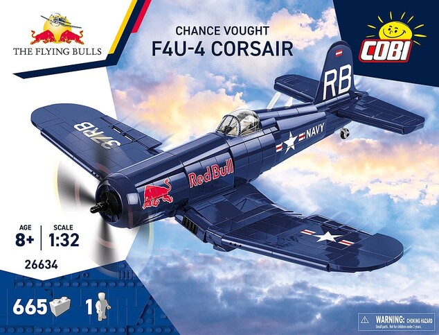 Cobi 26634 VOUGHT F4U CORSAIR FLYING BULLS, 1:32, 665 k, 1 f