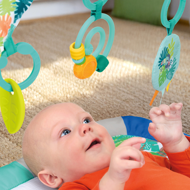 BRIGHT STARTS Tapis de jeu pour le développement moteur et sensoriel Tropical Treetop™, 0m+
