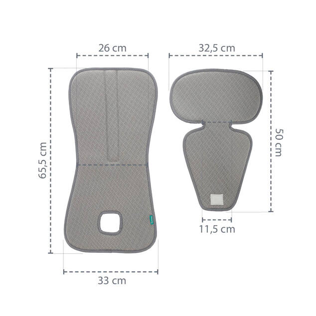 Priedušná podložka do autosedačky Breeze sk. 2/3, Ice Grey