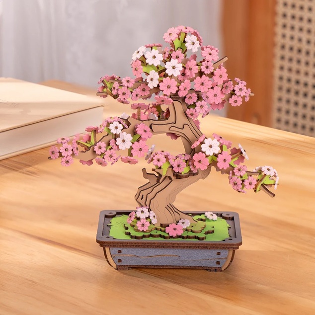 RoboTime Puzzle 3D in legno Bonsai sakura