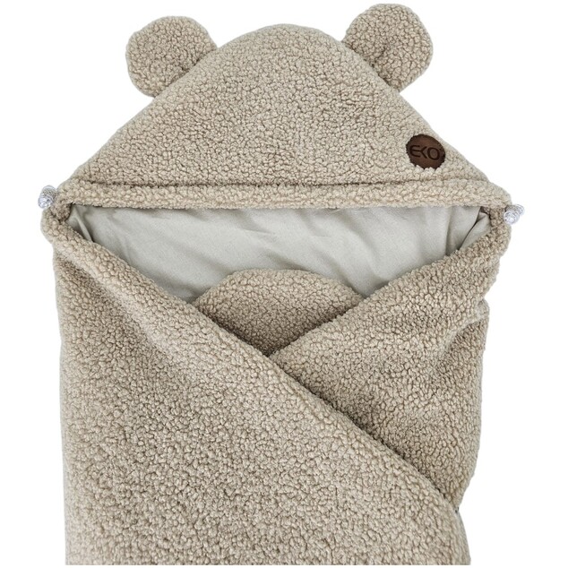 EKO Fußsack für Autositz buclé mit Baumwolle Light Beige 110x100cm