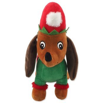 Hračka Dog Fantasy Winter tale Jazvečík plyš pískací zelený 27cm