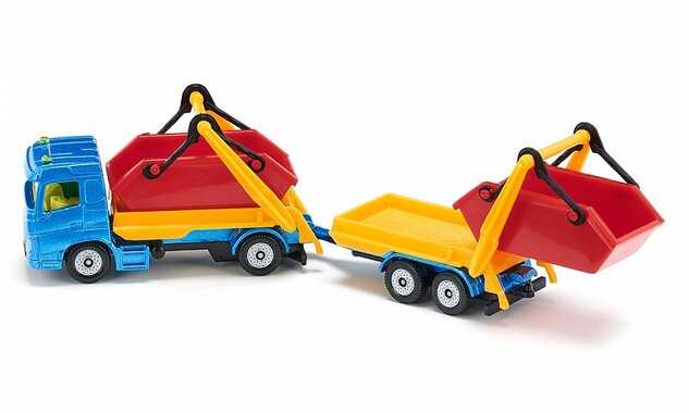 SIKU Blister - nákladné auto s korbou a vlekom