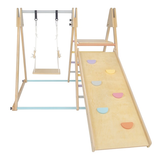 2Kids Toys Drevená hracia zostava so šmykľavkou