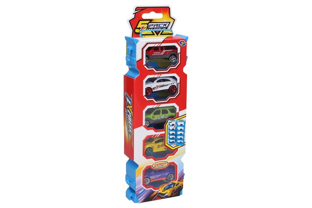 Auto kovové 7 cm v kontajneri set 5 ks