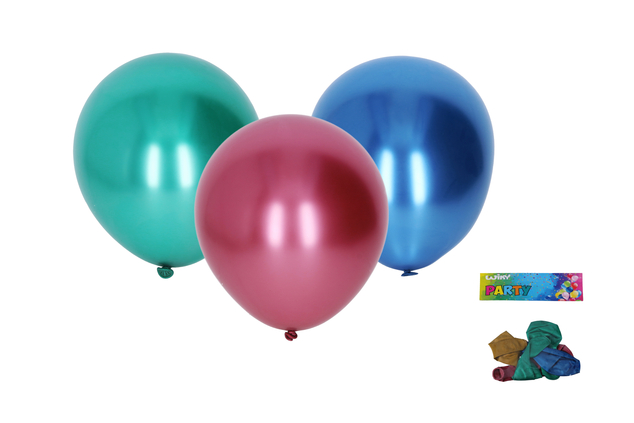 Aufblasbarer Ballon 25cm - Set 5 Stück, chromfarben