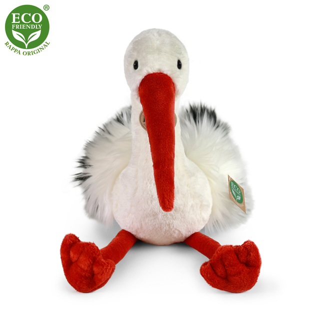 Plyšový vták bocian 39 cm ECO-FRIENDLY