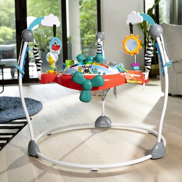 BABY EINSTEIN Skákadlo/aktívne centrum 2v1 Ocean Explorers Airplane Adventure™