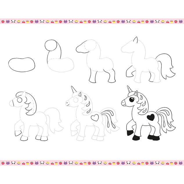 Janod Atelier Step by step Kreativní sada Kreslení krok za krokem Kawai