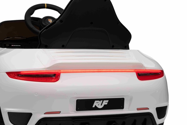 Elektrické autíčko RUF GT 12V, biele, Otváracie dvere, 2.4 GHz diaľkové ovládanie, LED sve