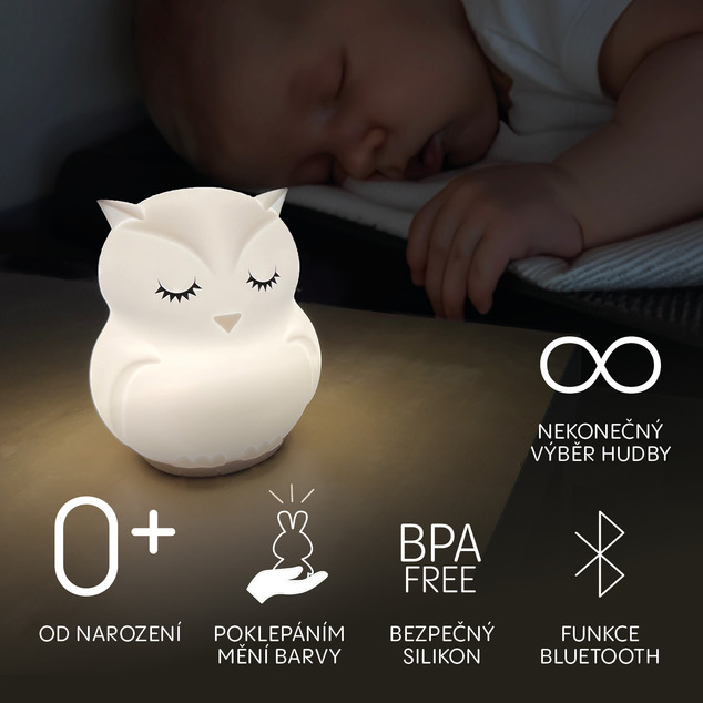 Szilikon éjszakai LED lámpa zenével L méret, Nyúl