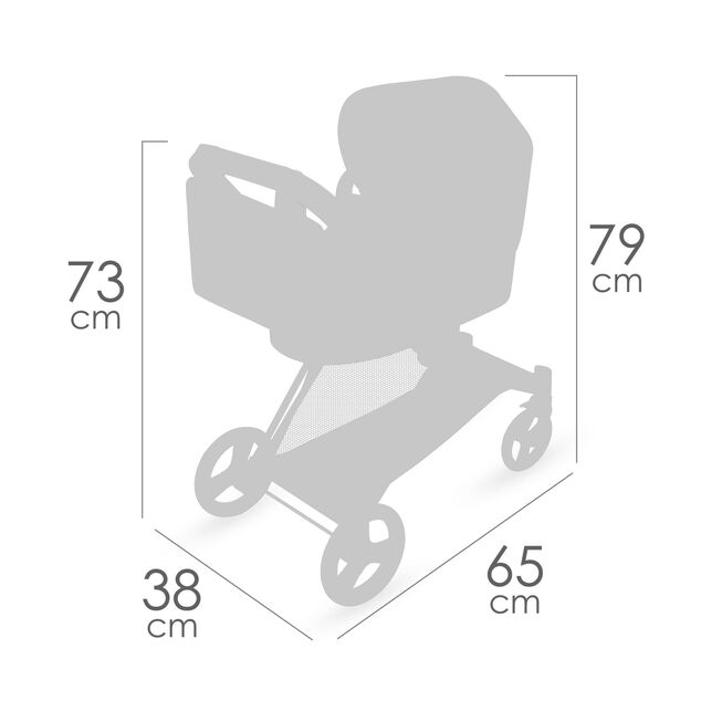 DeCuevas 81773 Skladací kočík pre bábiky 3 v 1 s taškou Capriccio 2025 - 73 cm