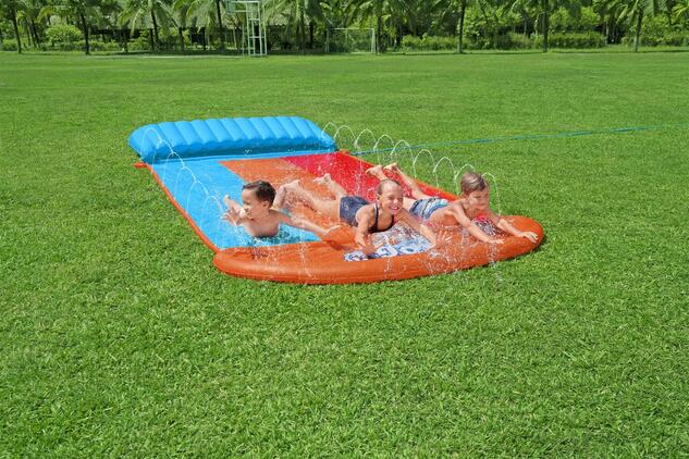 Bestway 52479 H2OGO!® Tsunami Splash Ramp™ Wasserrutsche für 3 Personen 488 x 214 cm