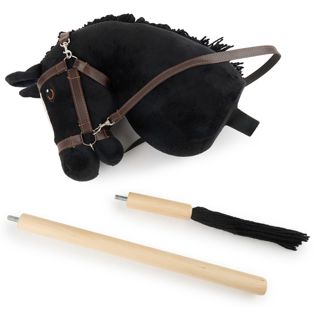 Bieco - Hobby Horsing su bastone - cavallo nero, taglia S