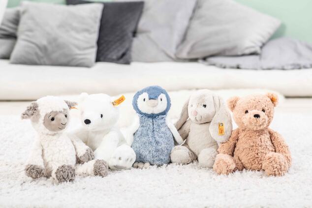STEIFF Friends Hoppie rabbit, light grey plyšová hračka