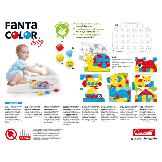 Quercetti Mozaika Fantacolor Baby - 33 ks