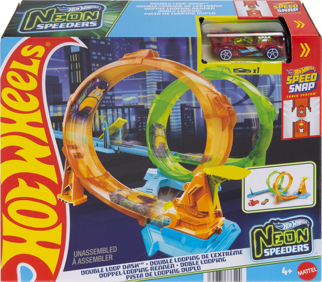 Mattel Hot Wheels Neon Speeder Doppel-Loop Doppelschleife