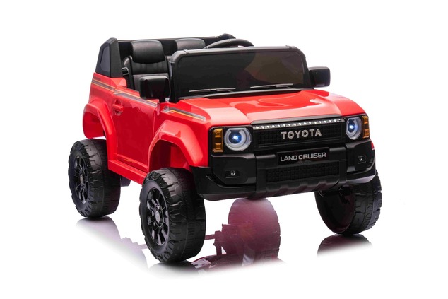 Elektrické autíčko Toyota Landcruiser 12V, červené, široké jednomiestne sedadlo, 2,4 GHz d