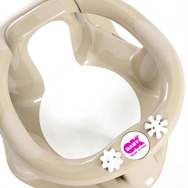 OK BABY Asiento de baño antideslizante Flipper Evolution con ventosas 6–15m Beige