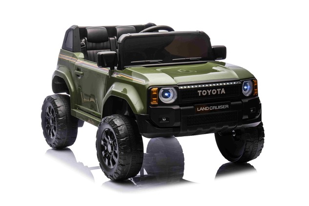 Elektrické autíčko Toyota Landcruiser 12V, vojenské zelené, široké jednomiestne sedadlo, 2