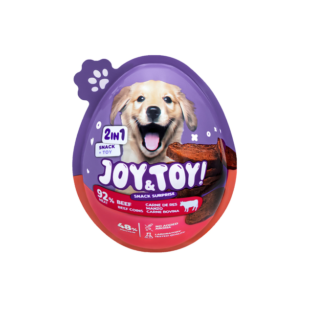 JOY&amp;TOY! Vajíčko pre psov s prekvapením Beef Coins - hovädzie mäsko