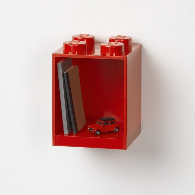 LEGO® Brick 4 závesná polica červená