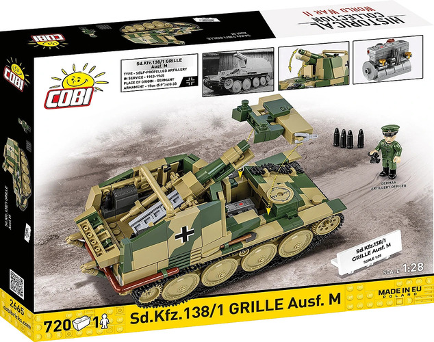 Cobi 2665 World War II Sd.Kfz. 138/1 GRILLE Ausf. M, 1:28, 724 k, 1 f