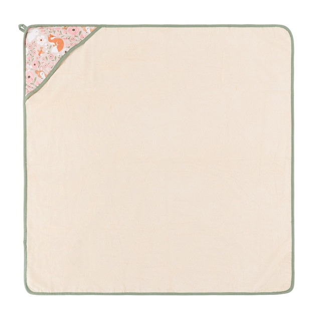 PETITE&amp;MARS Bambus-Handtuch mit Kapuze Loulou Rosy Wilderness 100 x 100 cm